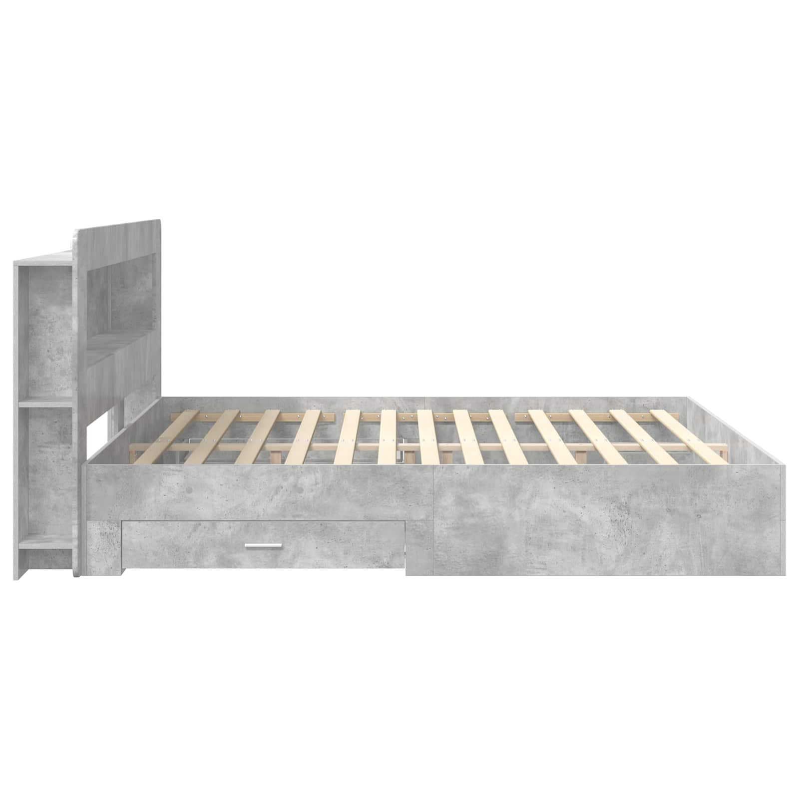 Okvir kreveta s pohranom Betonska siva 200 x 200 cm