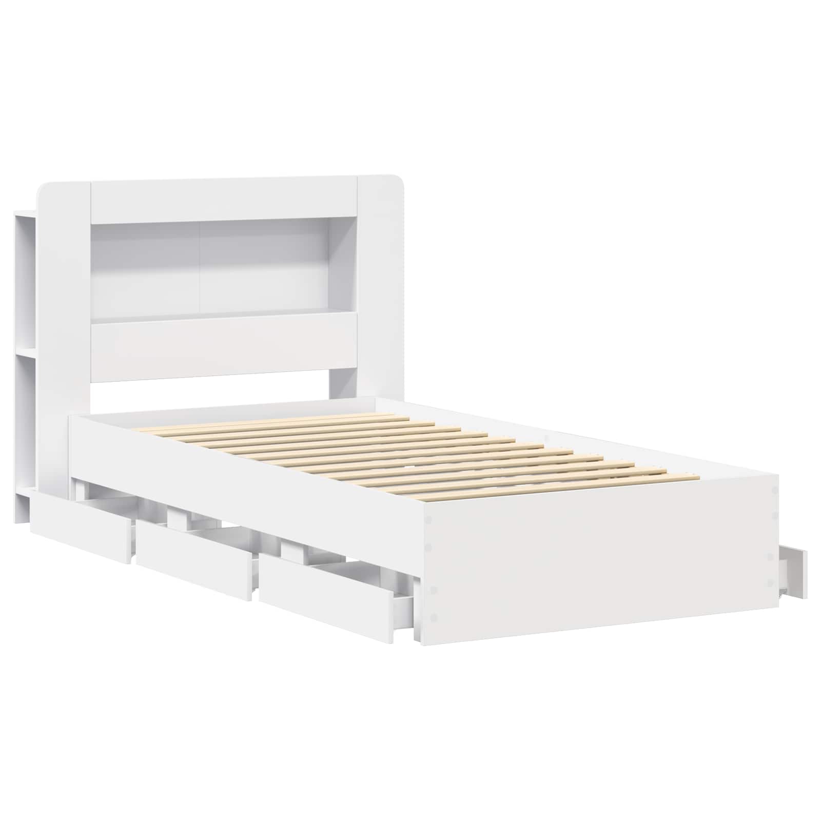 Okvir kreveta s pohranom Bijela 80 x 200 cm Konstruirano drvo