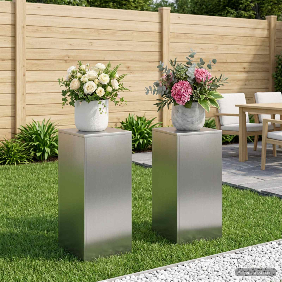 Stalak za biljke 2 pcs Srebrna 30 x 30 x 60 cm Nehrđajući čelik