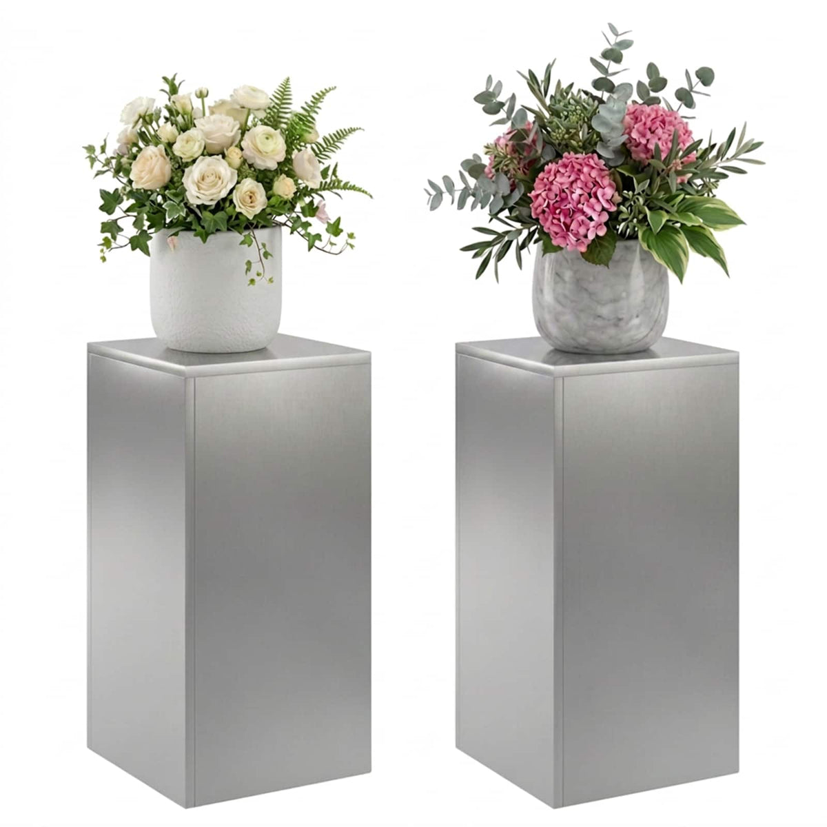 Stalak za biljke 2 pcs Srebrna 30 x 30 x 60 cm Nehrđajući čelik