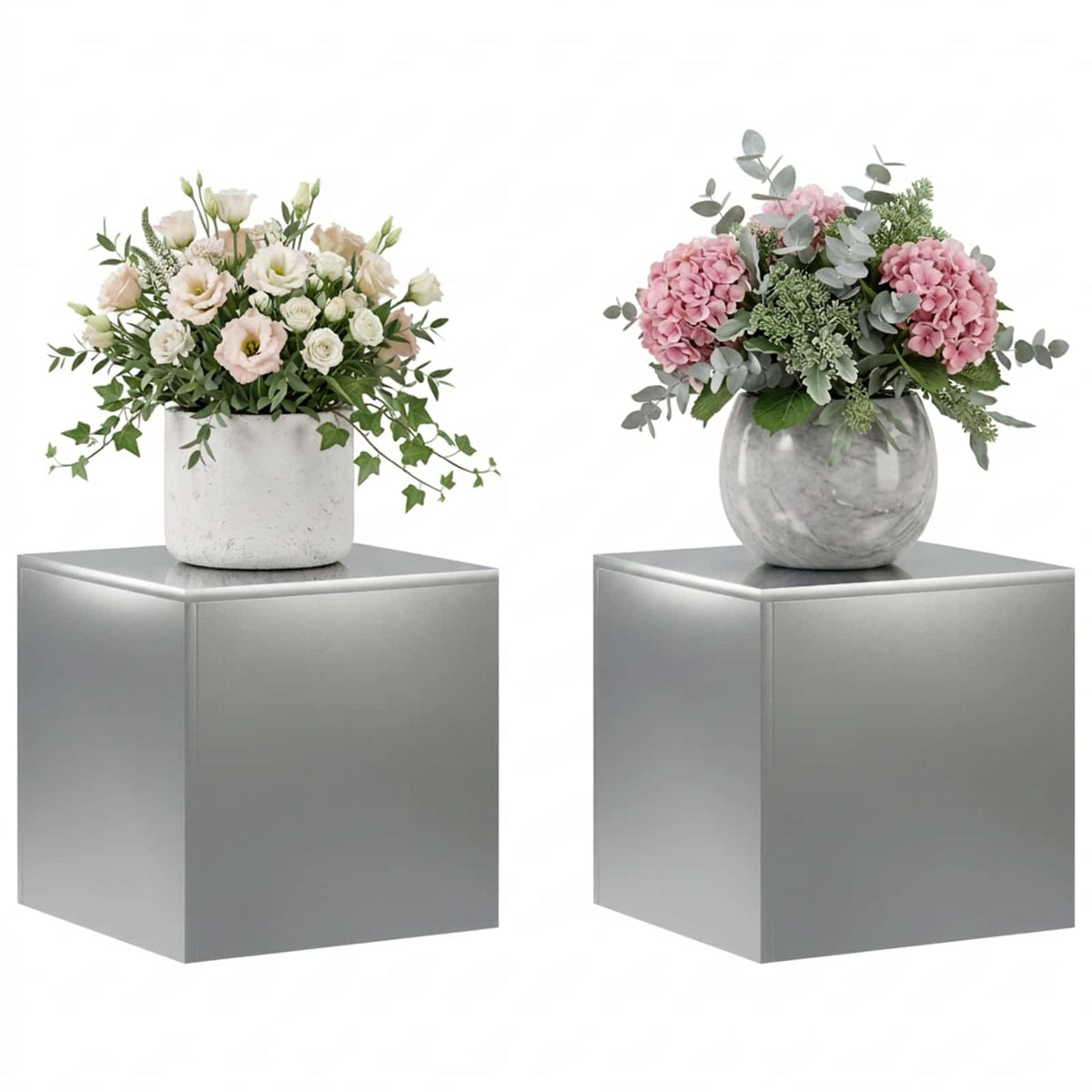 Stalak za biljke 2 pcs Srebrna 40 x 40 x 40 cm Nehrđajući čelik