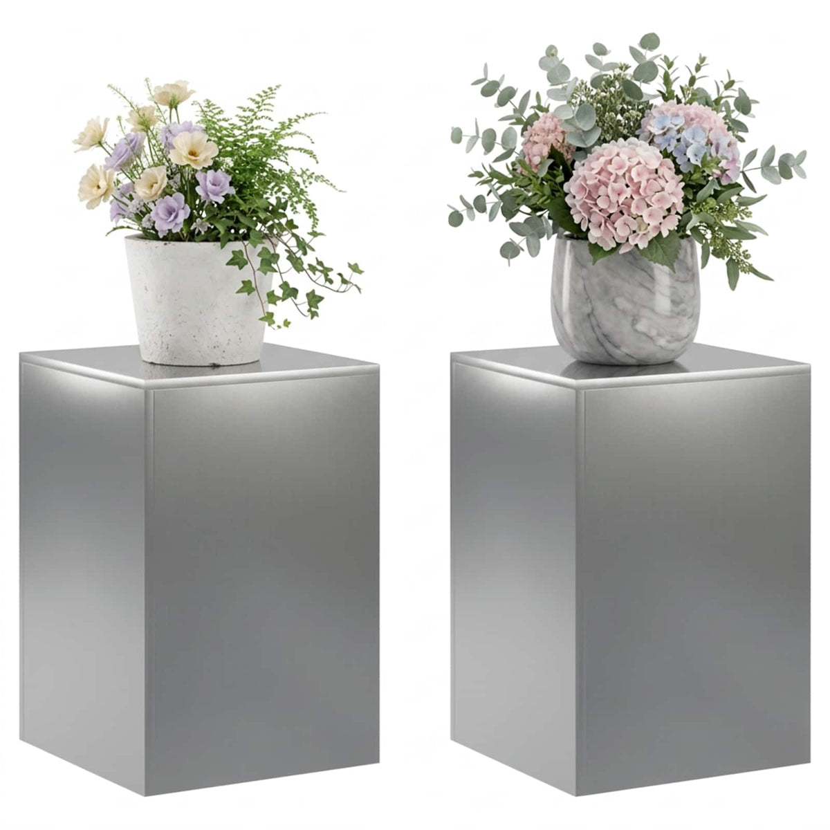 Stalak za biljke 2 pcs Srebrna 40 x 40 x 60 cm Nehrđajući čelik
