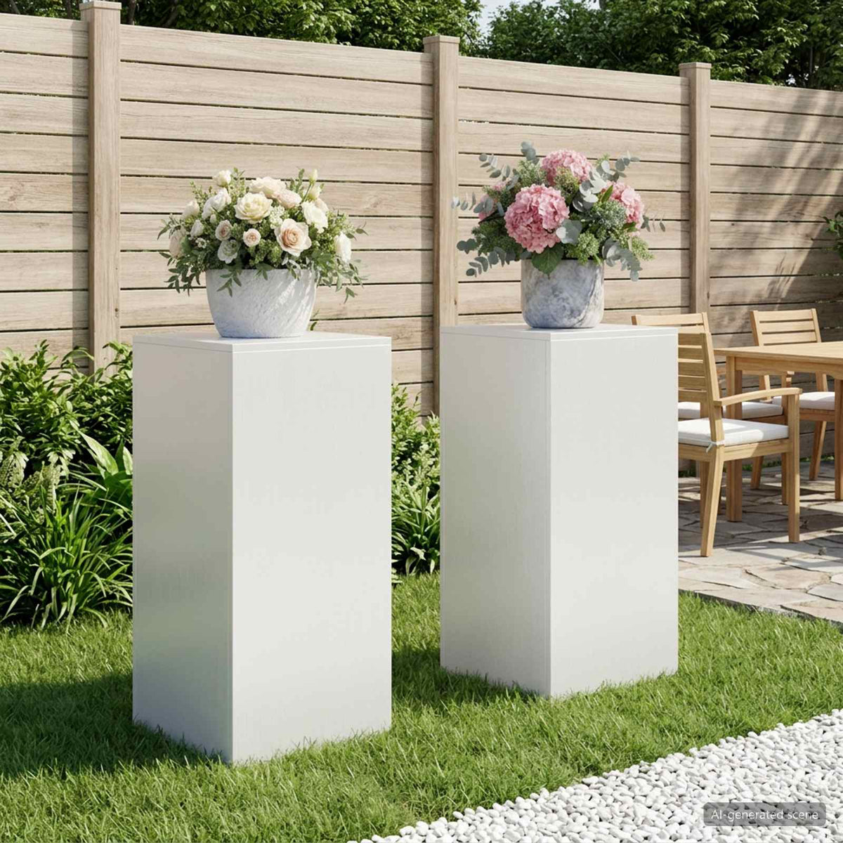 Stalak za biljke 2 pcs Bijela 40 x 40 x 80 cm Čelik