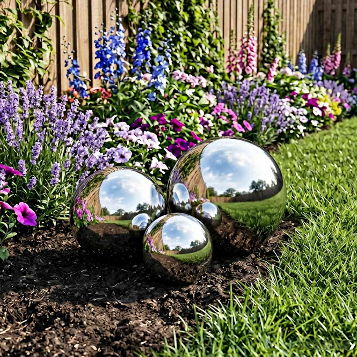 Ogledalna Lopta 3 kom. Ø 20 cm Srebrna Nehrđajući čelik 201