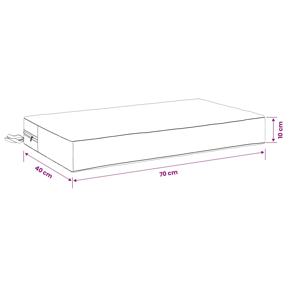 Jastuk za sjedalo SOEST 100% poliester Krem 70 x 40 x 10 cm