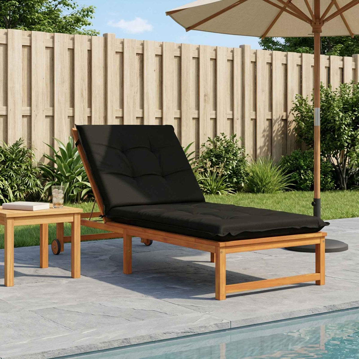 Jastučić za ležaljku GEMERT 100% poliester Crna 190 x 90 x 9 cm