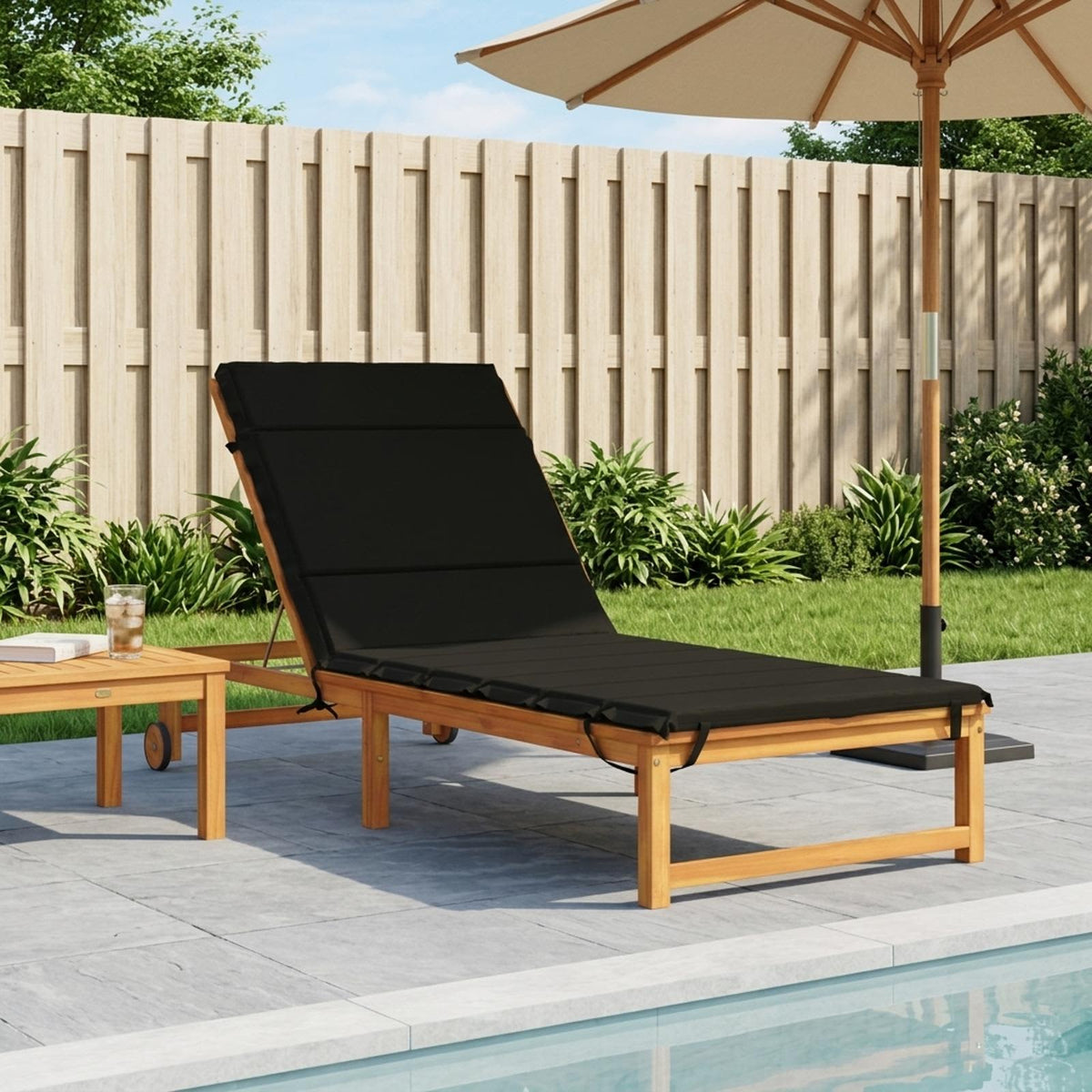 Jastučić za ležaljku GEMERT 100% poliester Crna 200 x 90 x 3 cm