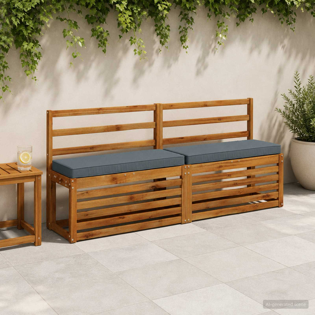 Jastučići za klupe - 2 dijela VUGHT 2 pcs 100% poliester Plava