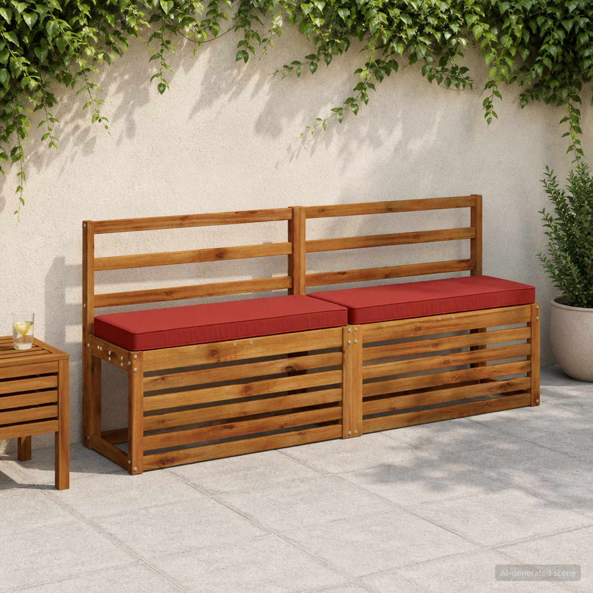 Jastučići za klupe - 2 dijela VUGHT 2 pcs 100% poliester Crvena
