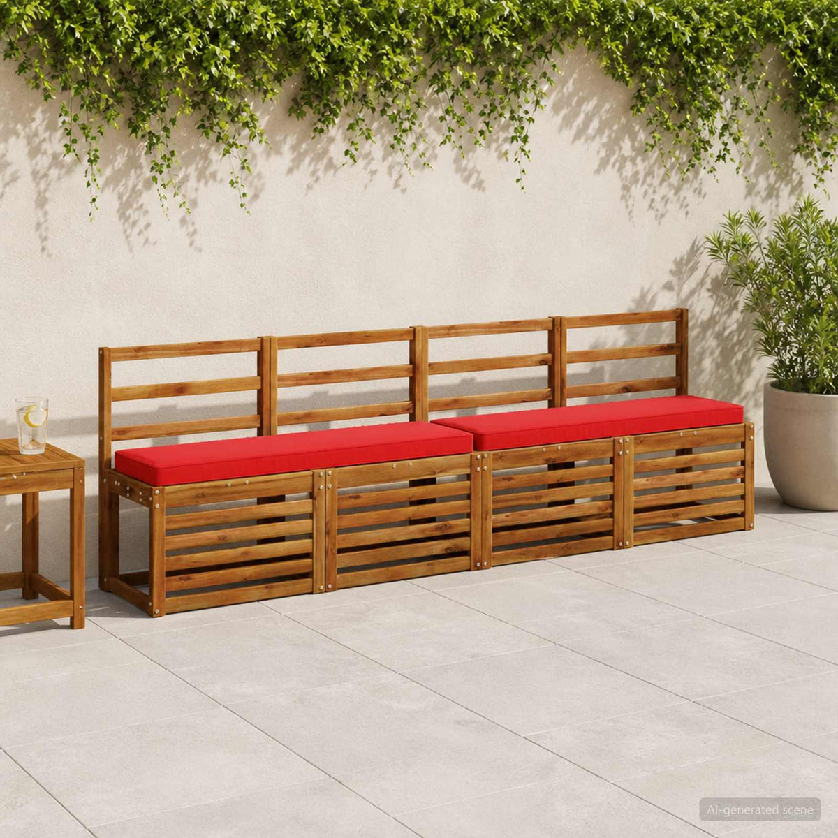 Jastučići za klupe - 2 dijela VUGHT 2 pcs 100% poliester Crvena