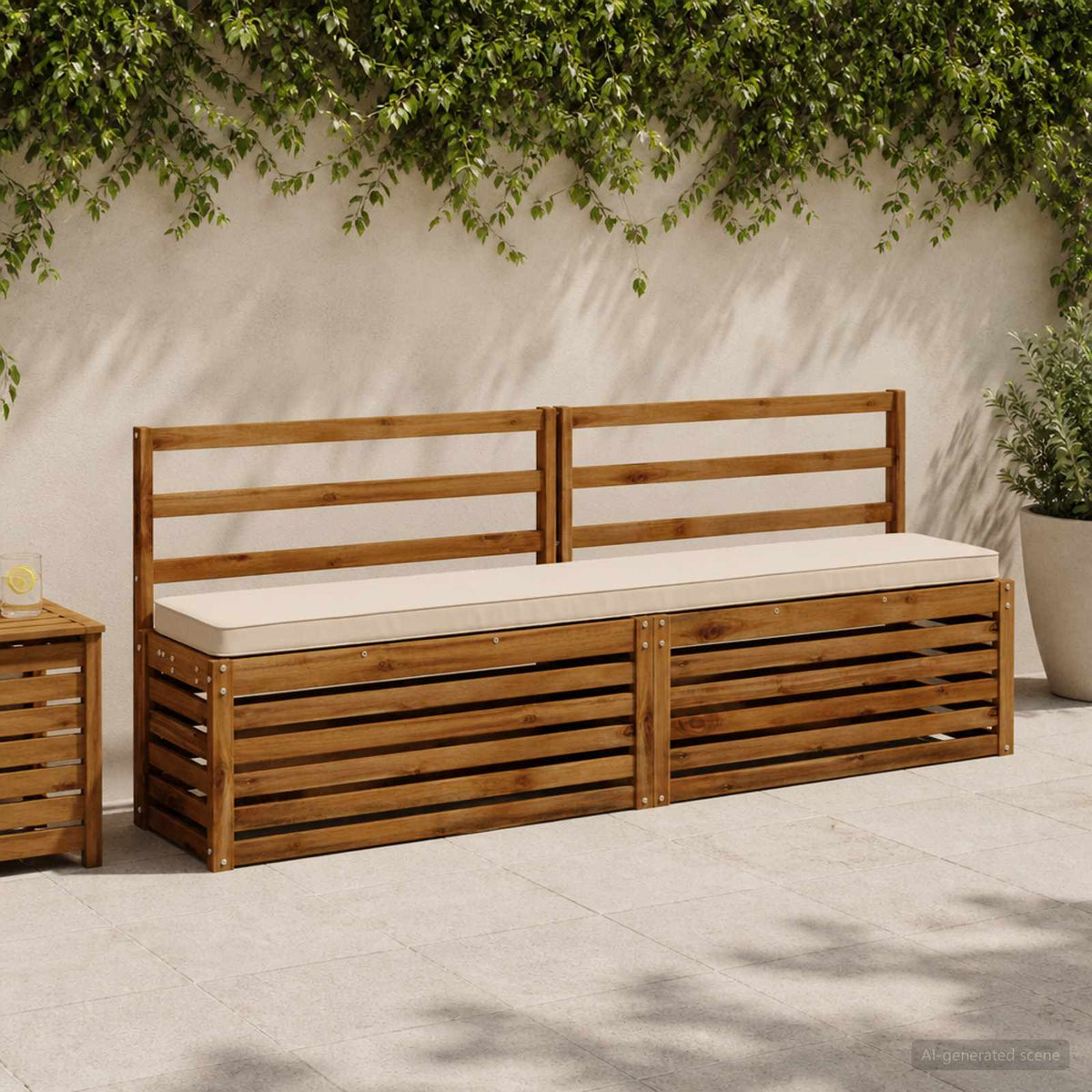 Jastučići za klupe - 2 dijela VUGHT 2 pcs 100% poliester Krem