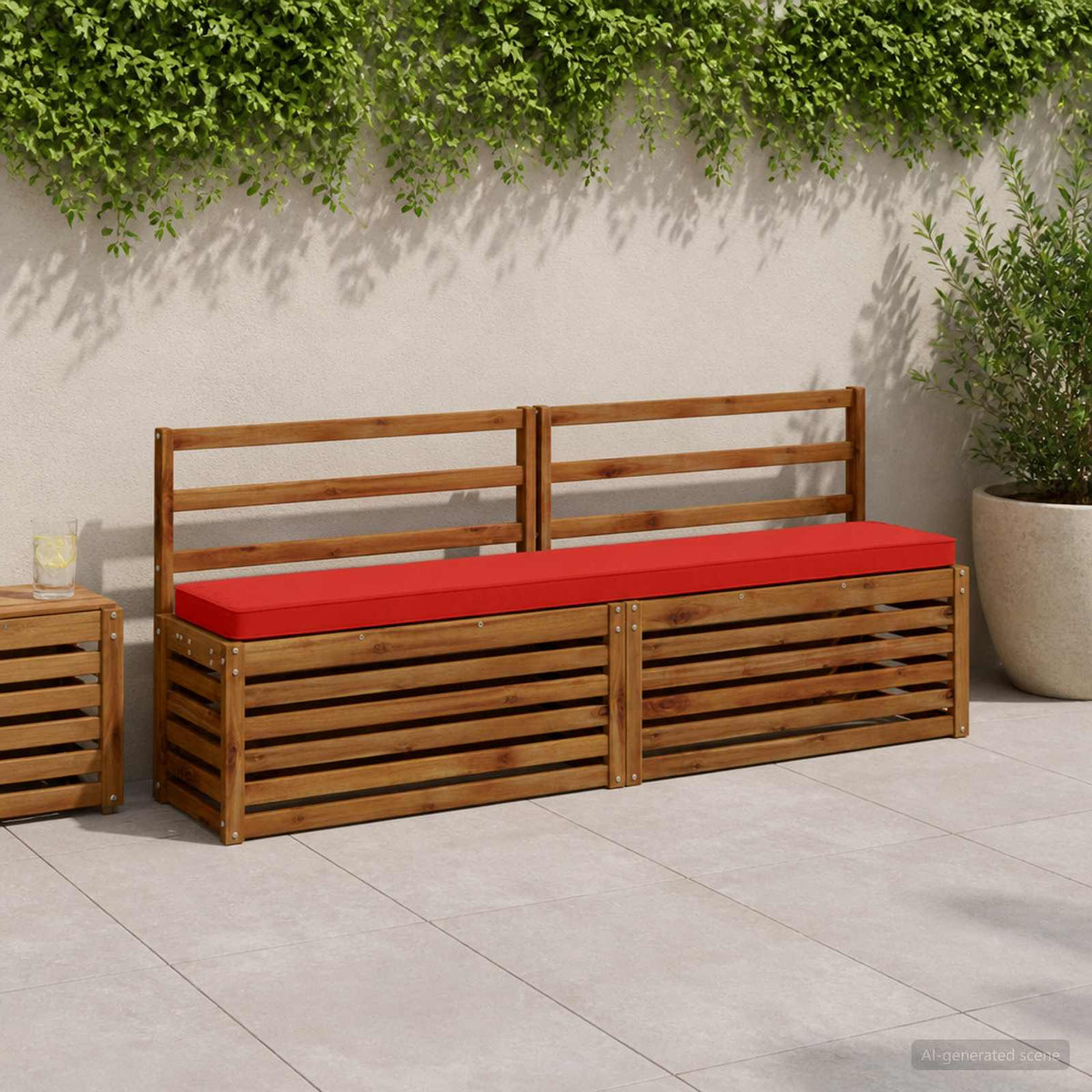 Jastučići za klupe - 2 dijela VUGHT 2 pcs 100% poliester Crvena