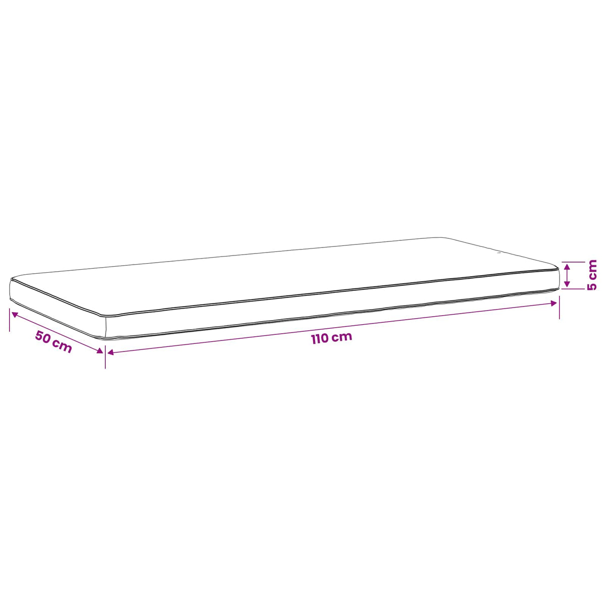 Jastučići za klupe - 2 dijela VUGHT 2 kom. 100% poliester Siva