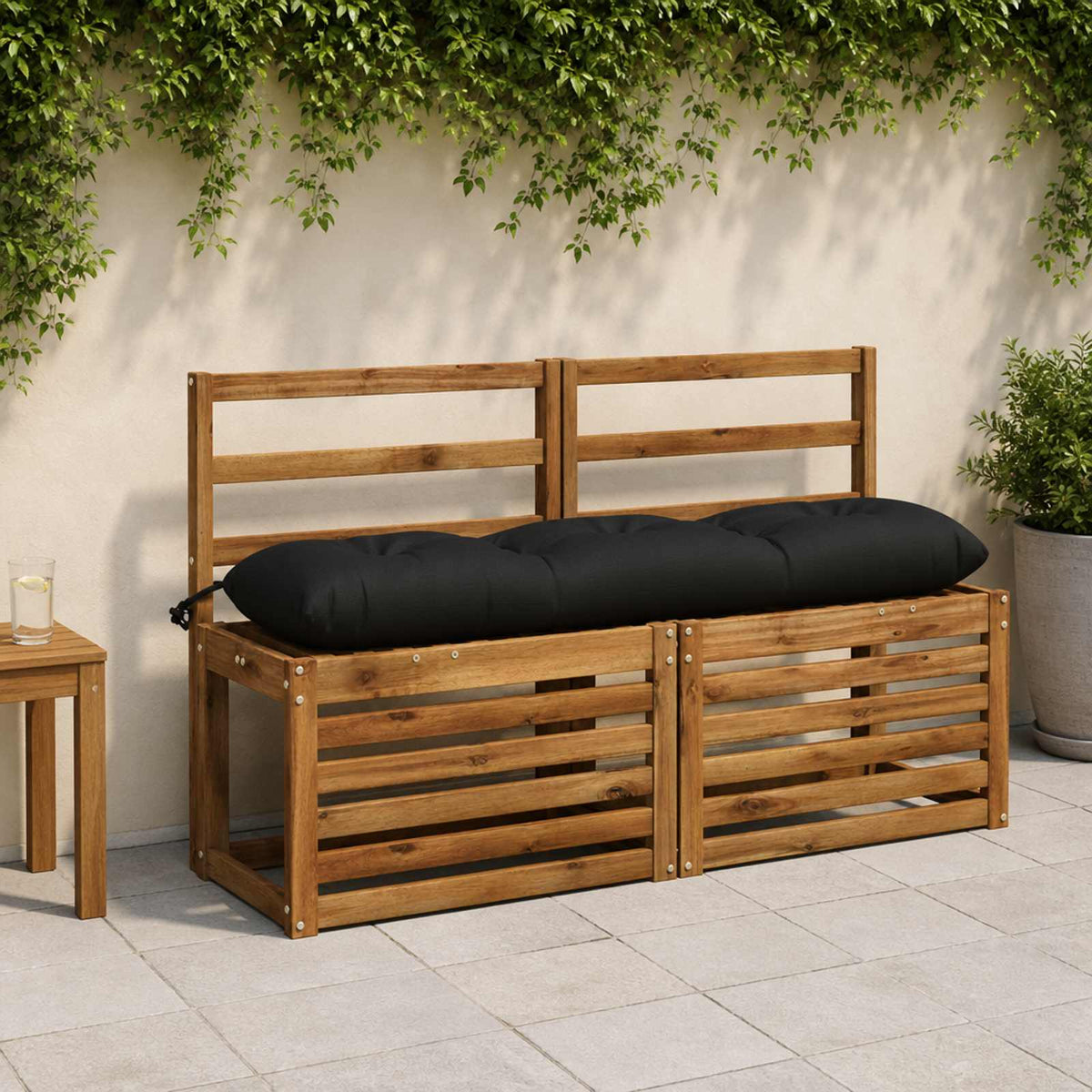 Jastučić za klupu VIANEN 100% poliester Crna 110 x 30 x 12 cm