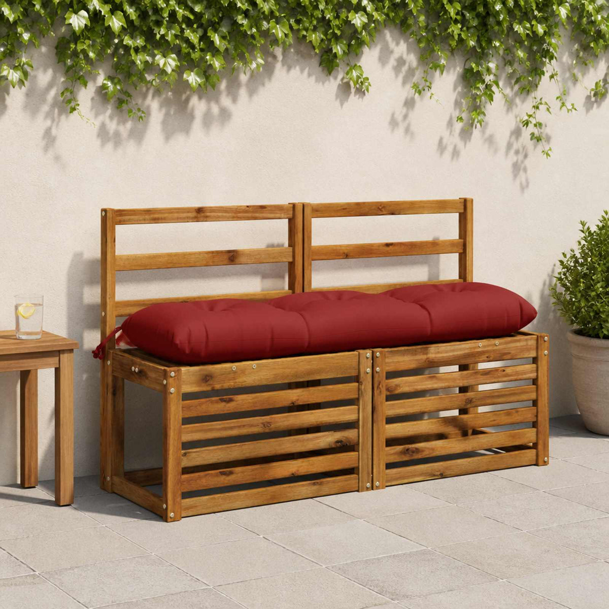 Jastučić za klupu VIANEN 100% poliester Crvena 110 x 30 x 12 cm
