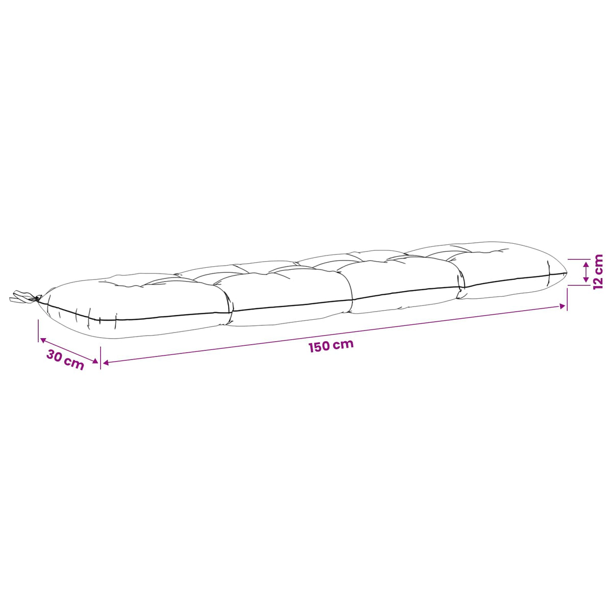 Jastučić za klupu VIANEN 100% poliester Plava 150 x 30 x 12 cm