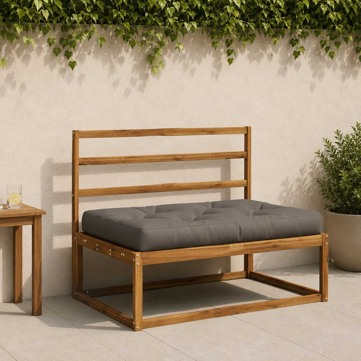 Jastučić za palete VIANEN 100% poliester Siva 120 x 80 x 12 cm