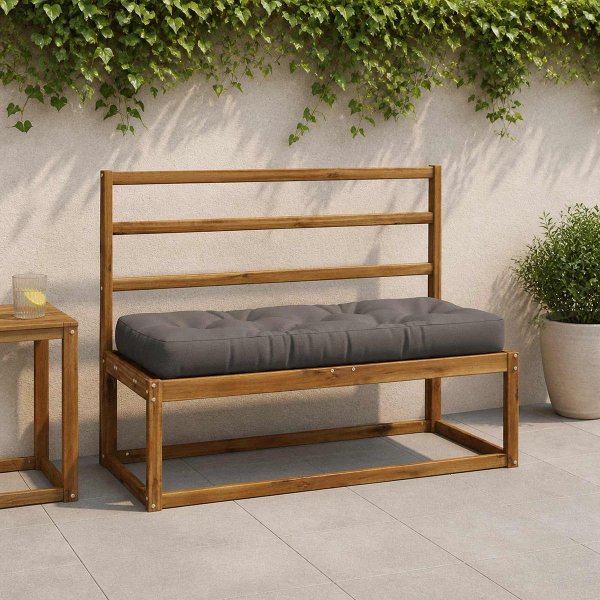 Jastučić za palete VIANEN 100% poliester Siva 120 x 40 x 12 cm