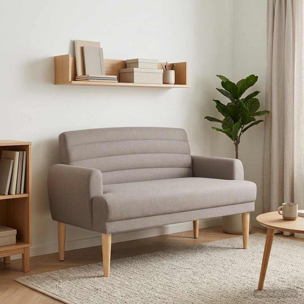Ljubavni kauč s gumbima Sivosmeđa 116 x 67 x 80 cm Tkanina