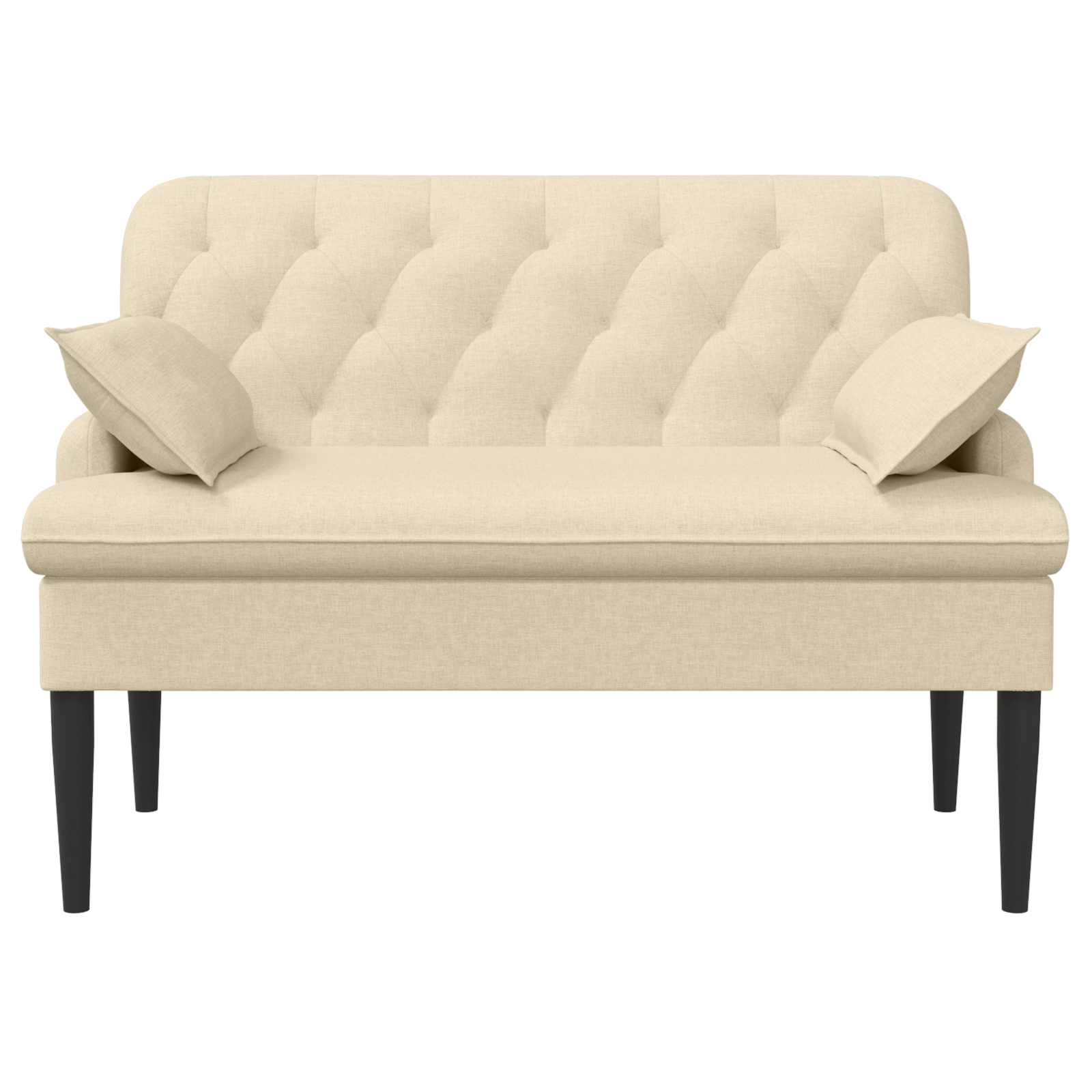 Ljubavni kauč s gumbima Krem 111 x 68 x 80 cm Tkanina