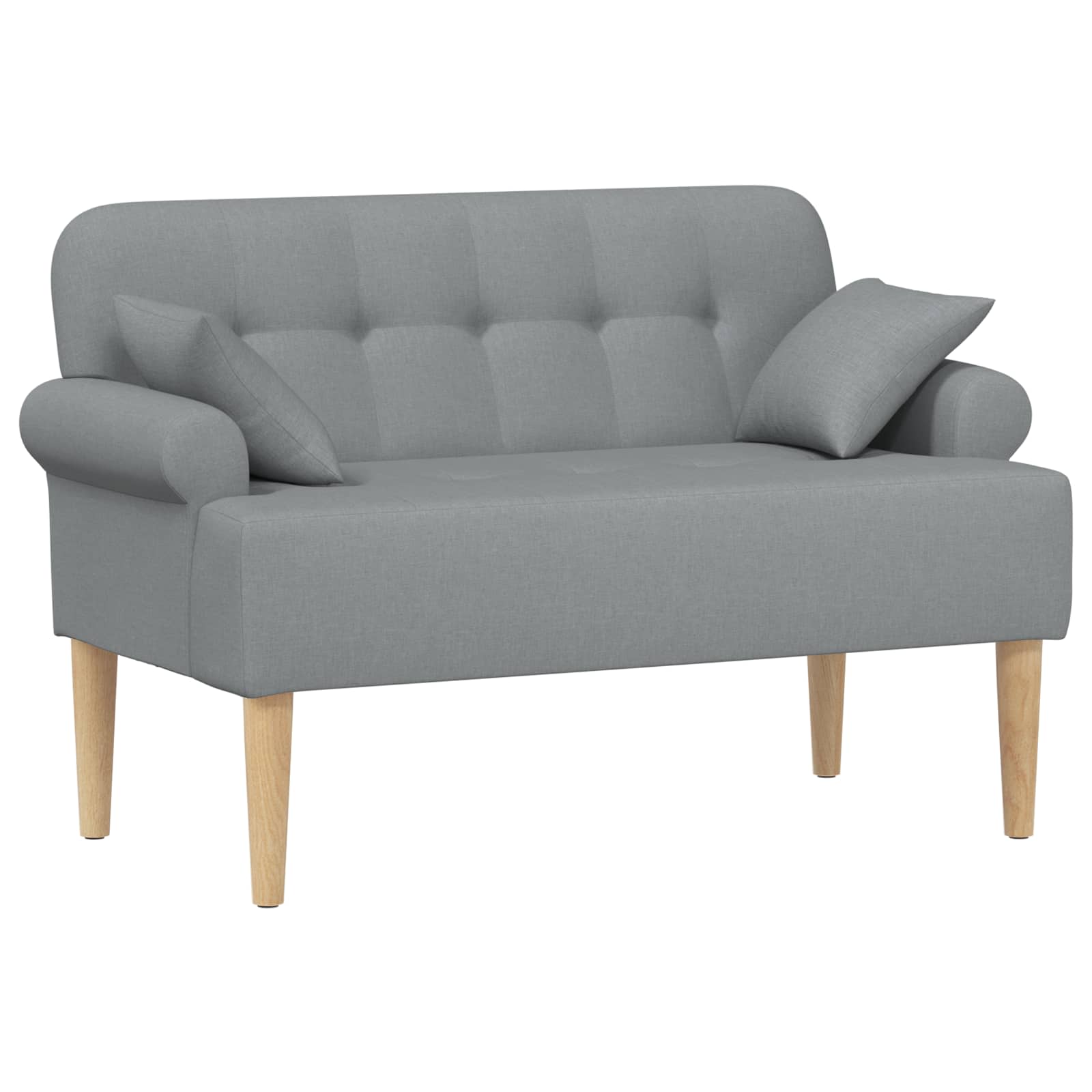 Ljubavni kauč s gumbima Svjetlosiva 120 x 65 x 79 cm Tkanina