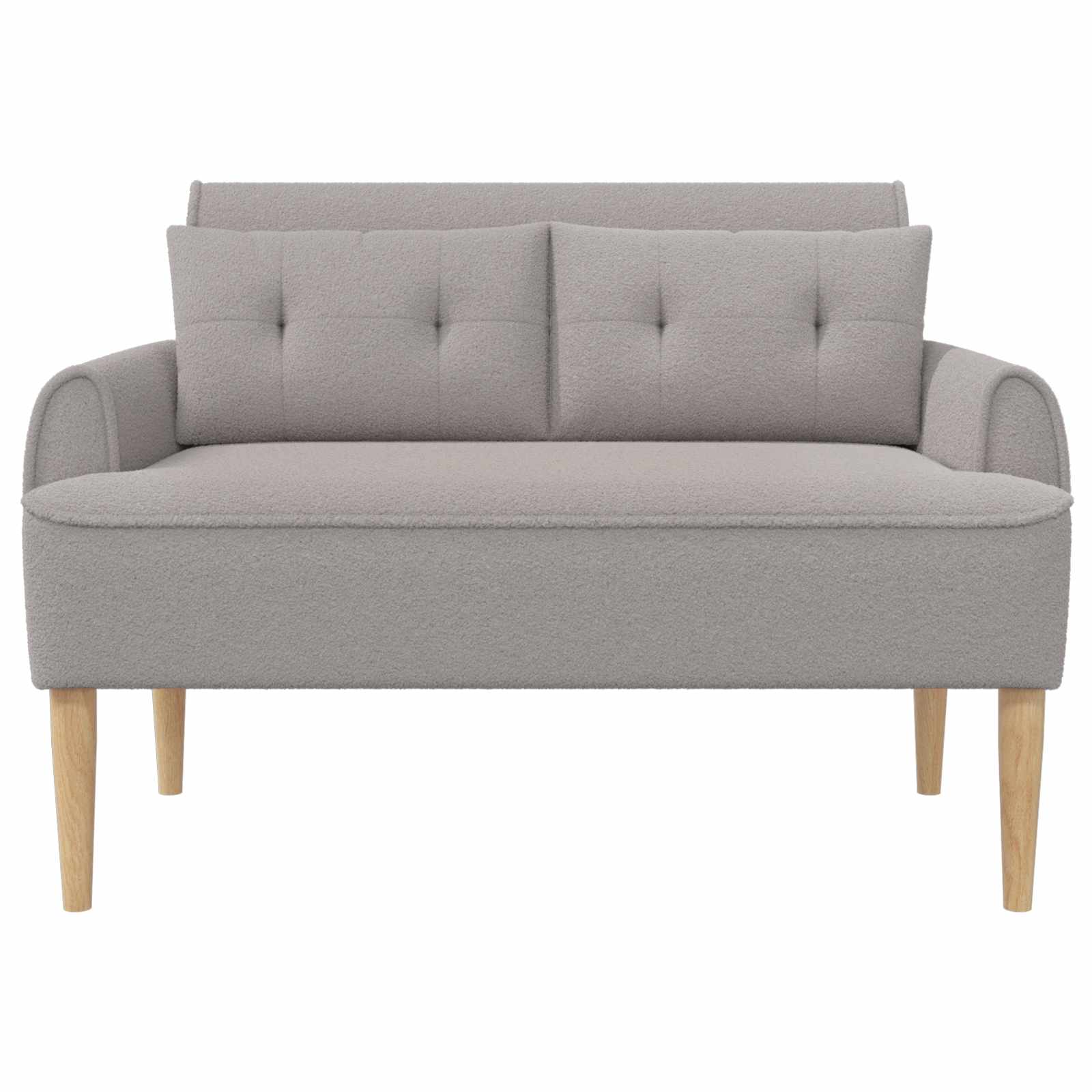 Ljubavni kauč s gumbima Svjetlosiva 117 x 67 x 77 cm Bouclé