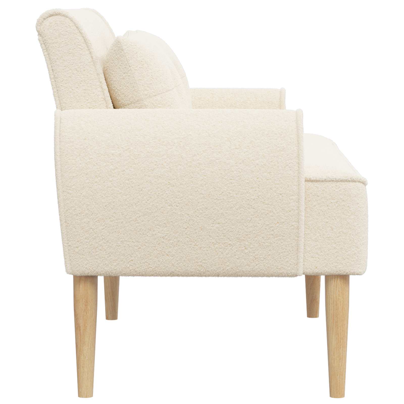 Ljubavni kauč s gumbima Krem 117 x 67 x 77 cm Bouclé