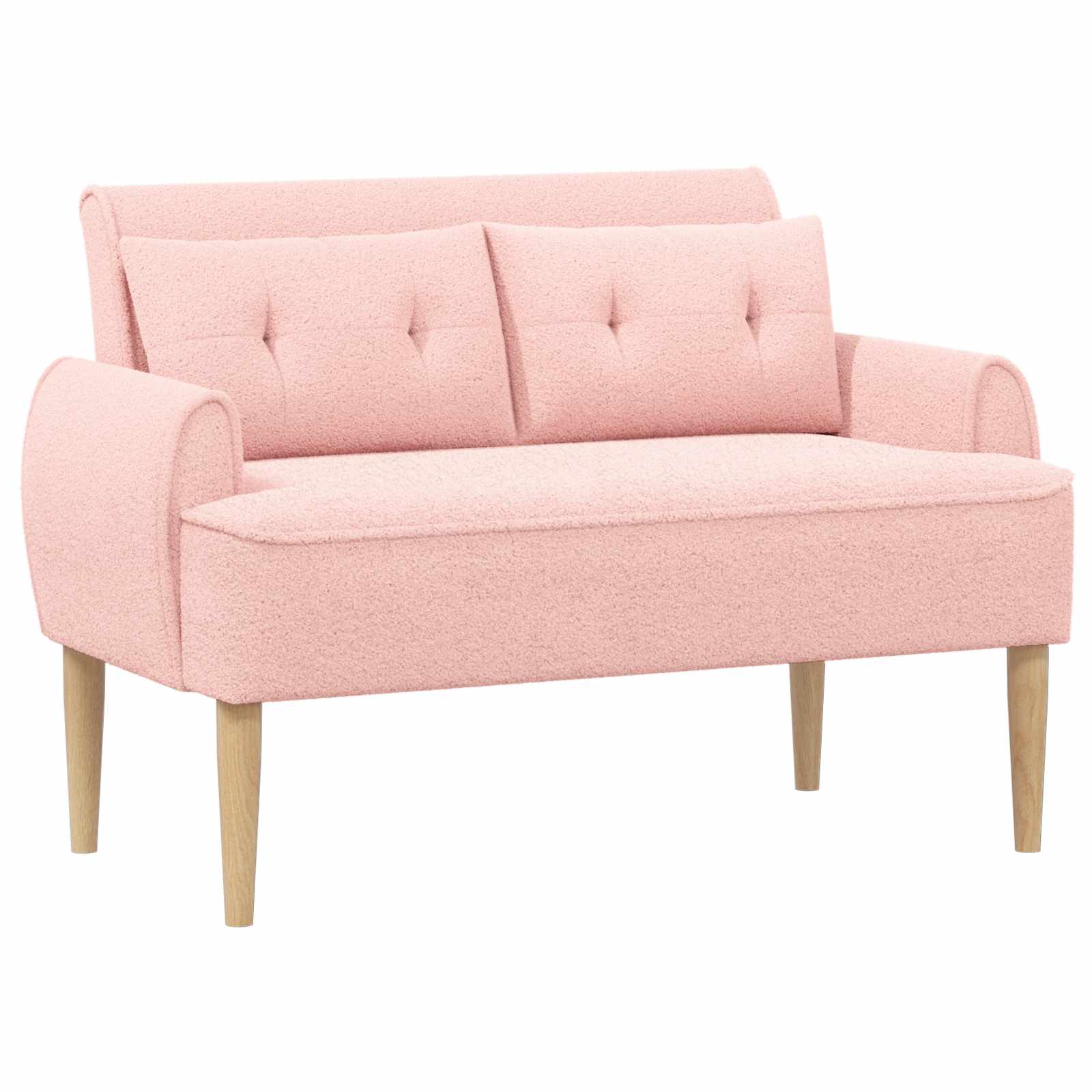 Ljubavni kauč s gumbima Ružičasta 117 x 67 x 77 cm Bouclé