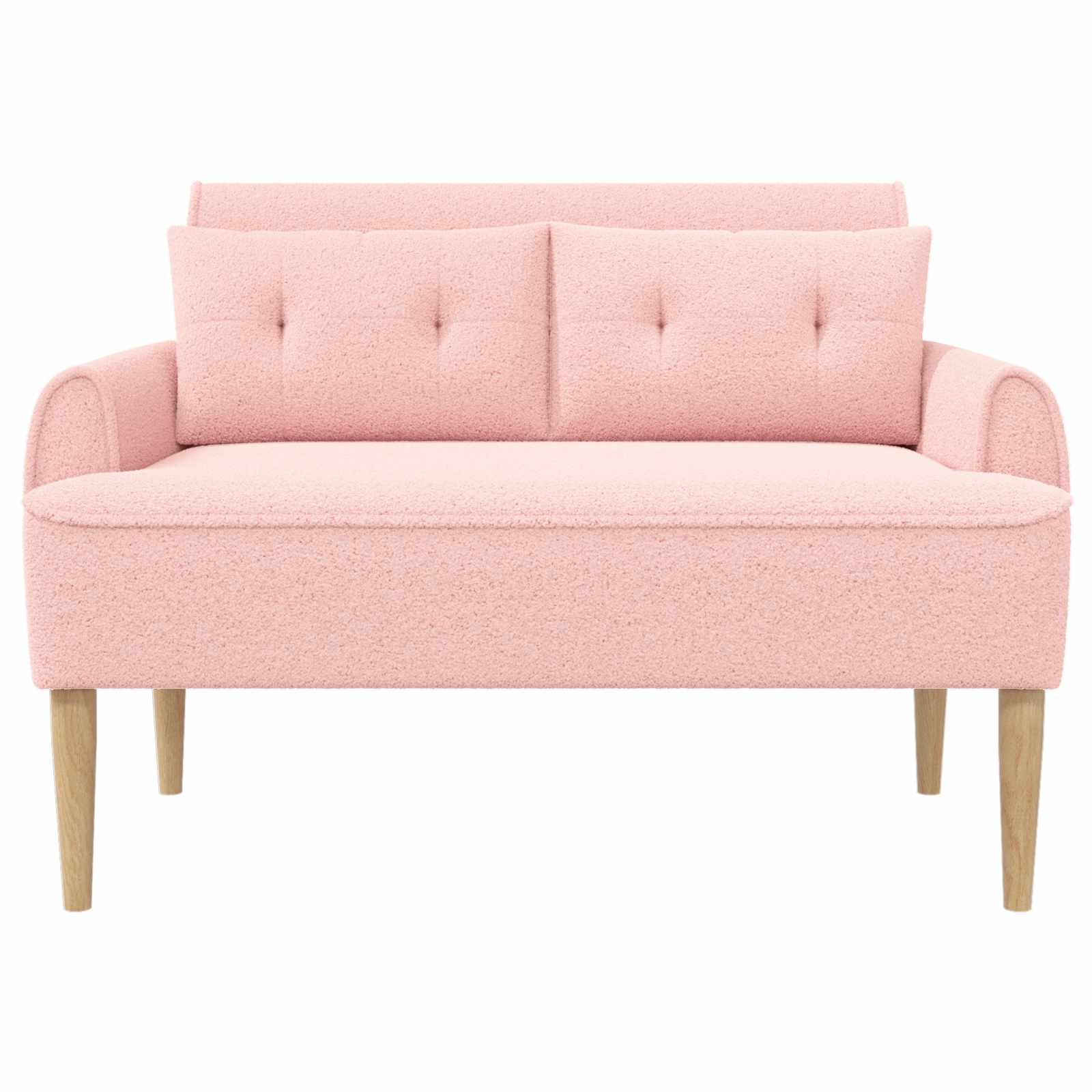 Ljubavni kauč s gumbima Ružičasta 117 x 67 x 77 cm Bouclé