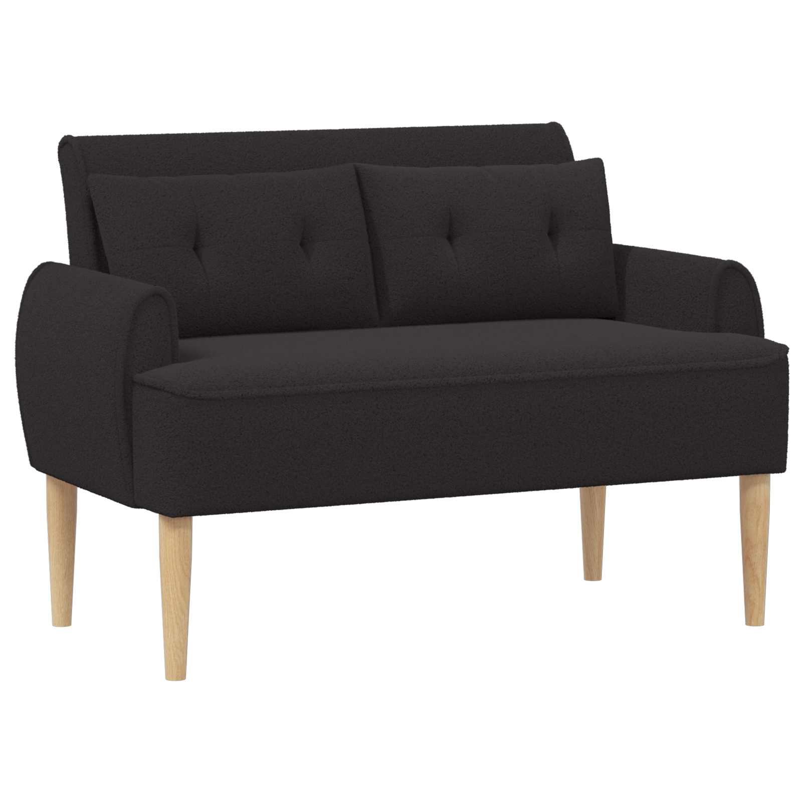 Ljubavni kauč s gumbima Crna 117 x 67 x 77 cm Bouclé