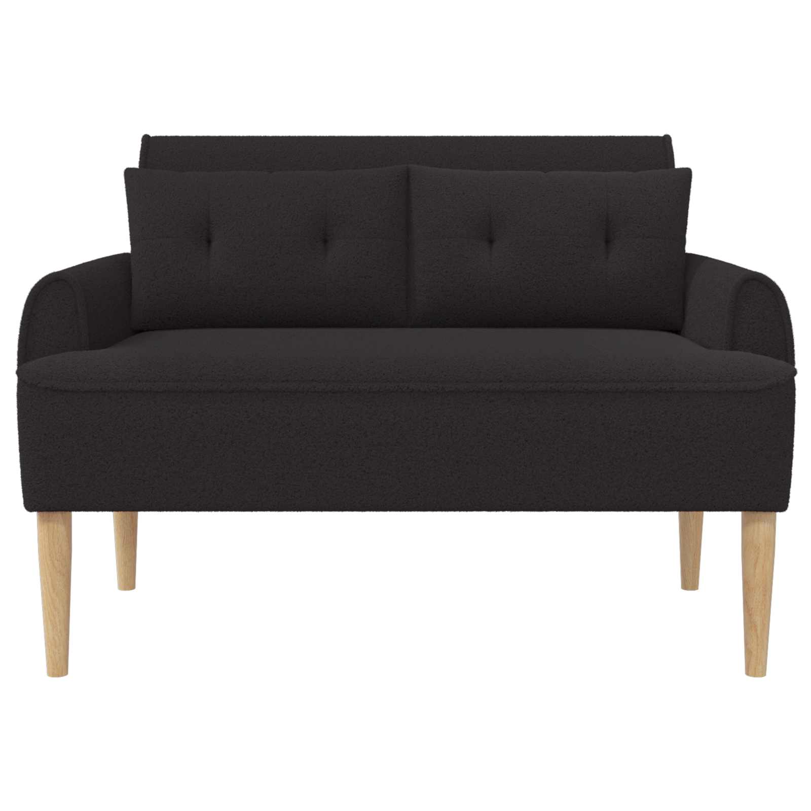 Ljubavni kauč s gumbima Crna 117 x 67 x 77 cm Bouclé