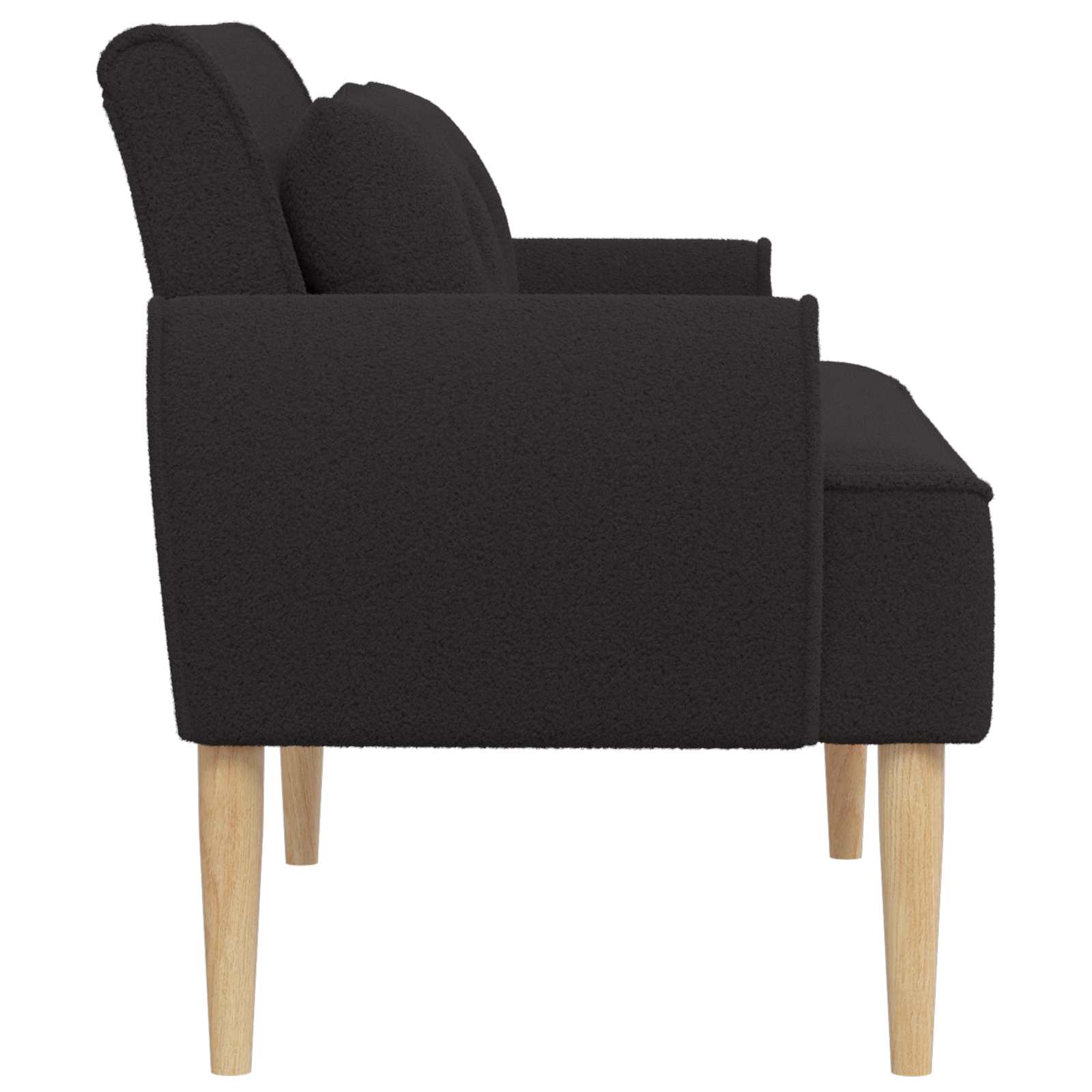 Ljubavni kauč s gumbima Crna 117 x 67 x 77 cm Bouclé