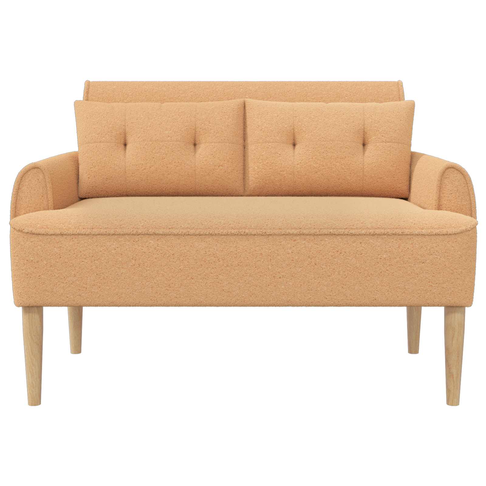 Ljubavni kauč s gumbima Bež 117 x 67 x 77 cm Bouclé
