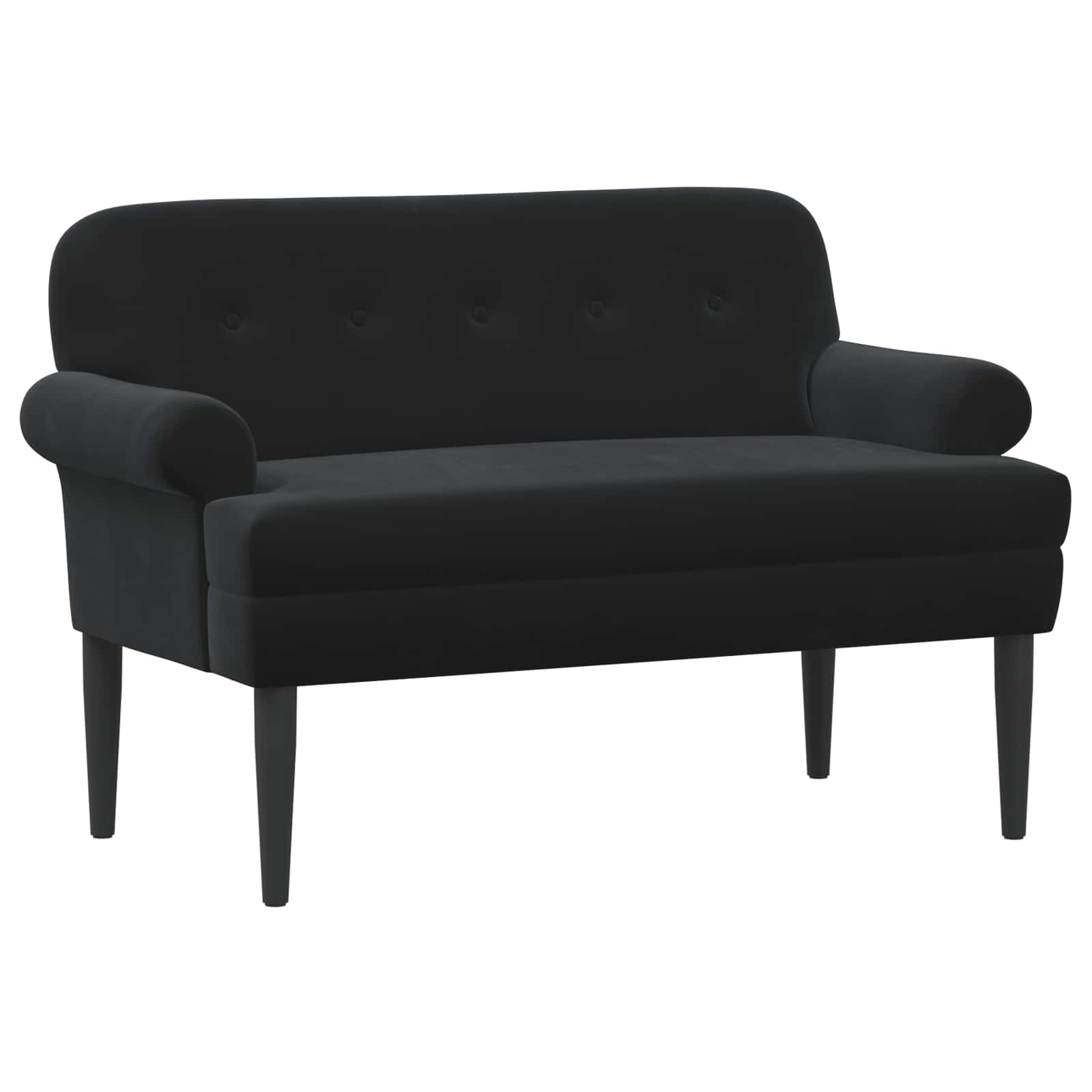 Ljubavni kauč s gumbima Crna 120 x 66 x 78 cm Baršun