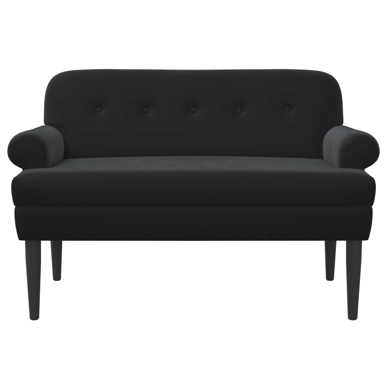 Ljubavni kauč s gumbima Crna 120 x 66 x 78 cm Baršun