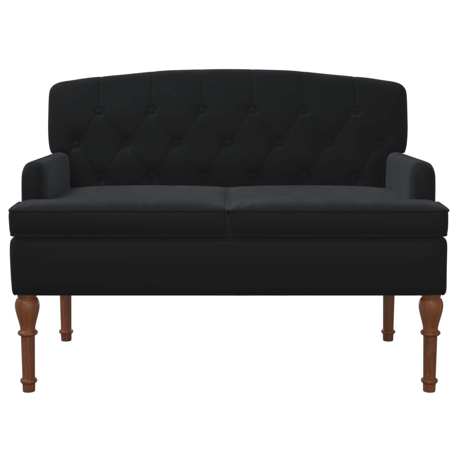 Ljubavni kauč s gumbima Crna 111 x 65 x 79 cm Baršun