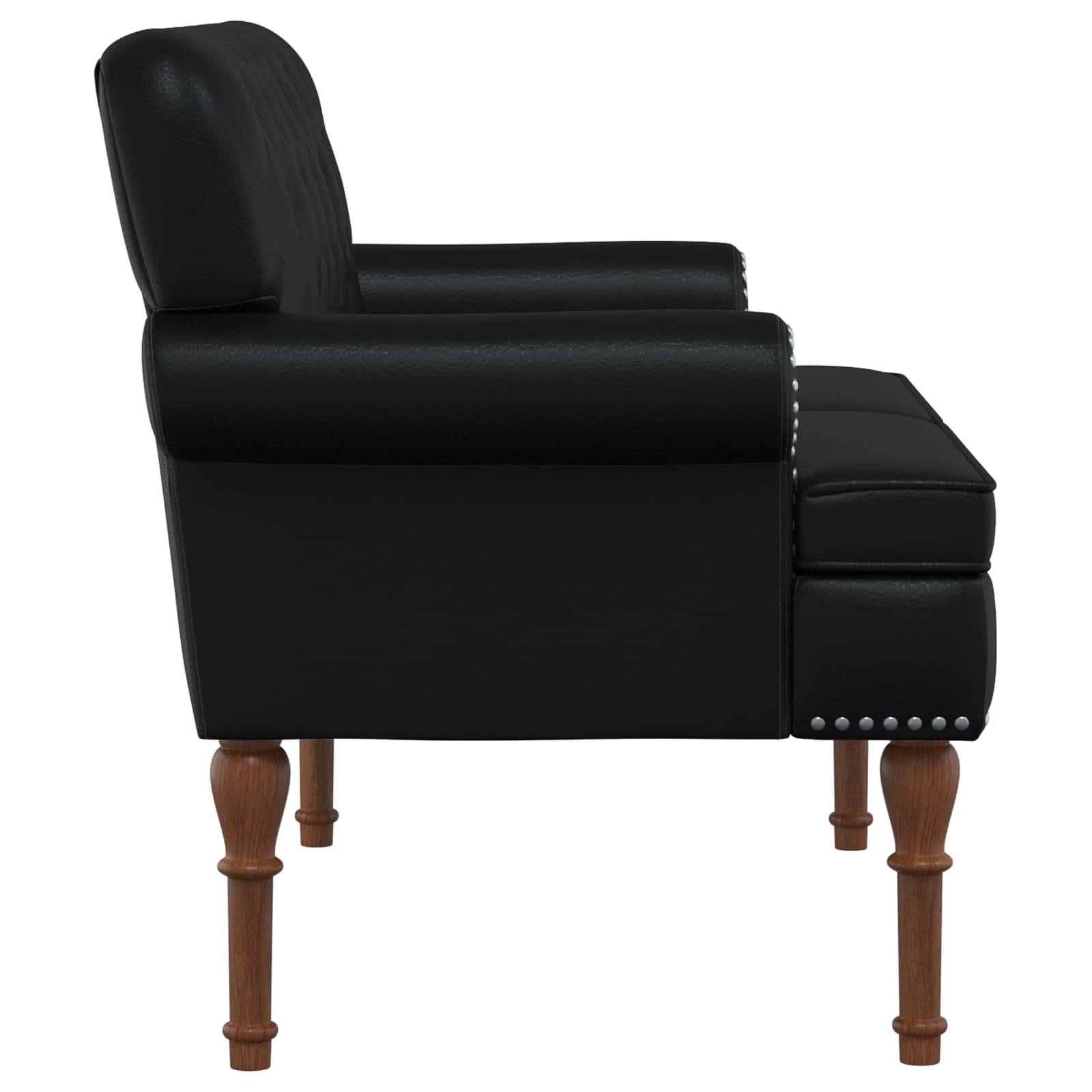 Ljubavni kauč s gumbima Crna 120 x 65 x 77 cm Umjetna koža