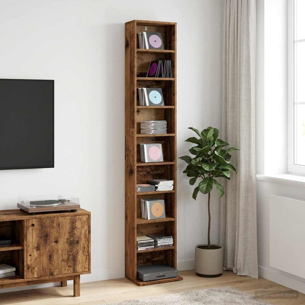 CD ormar Staro drvo 33 x 23,5 x 175 cm Konstruirano drvo