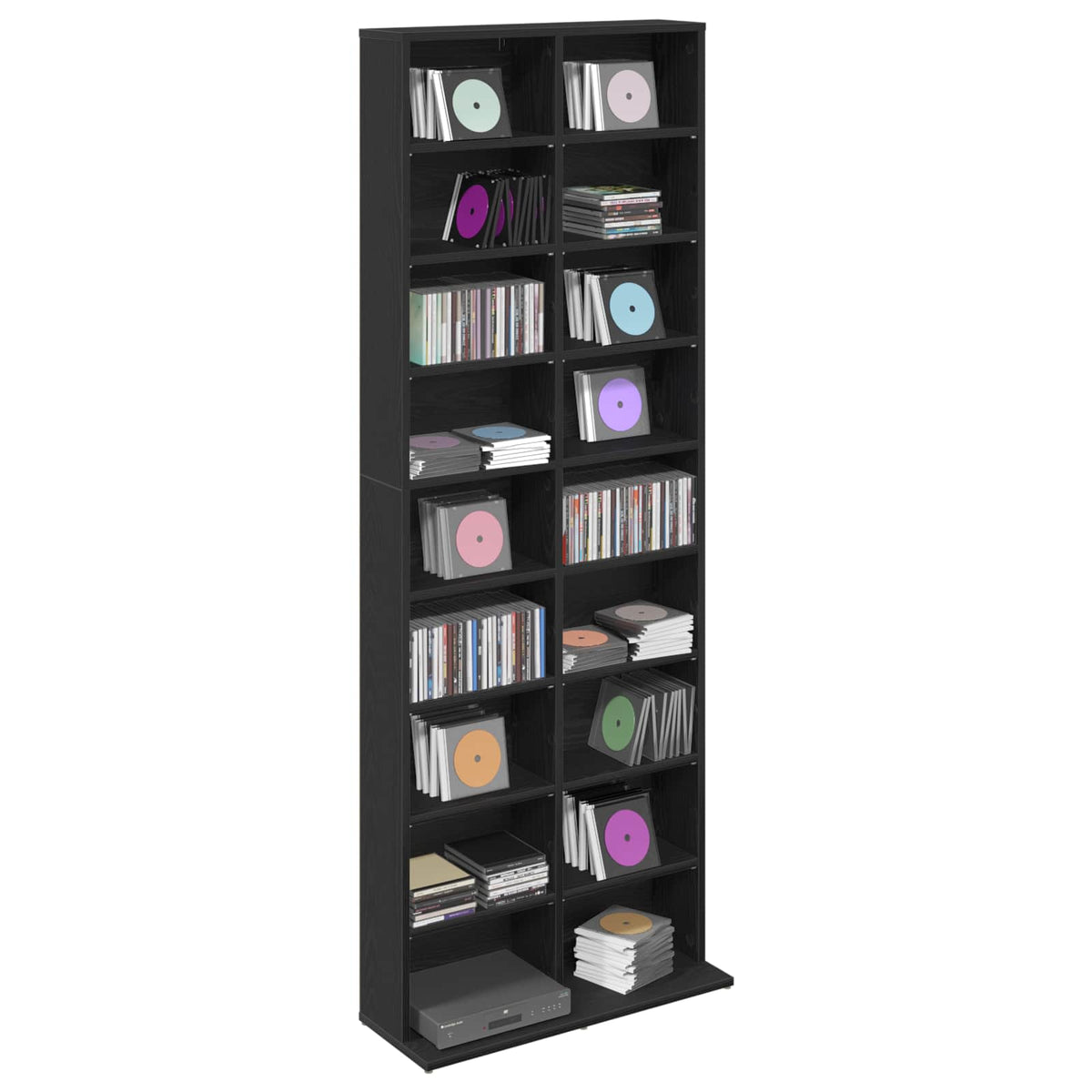 CD ormar Crni hrast 65 x 23,5 x 175 cm Konstruirano drvo