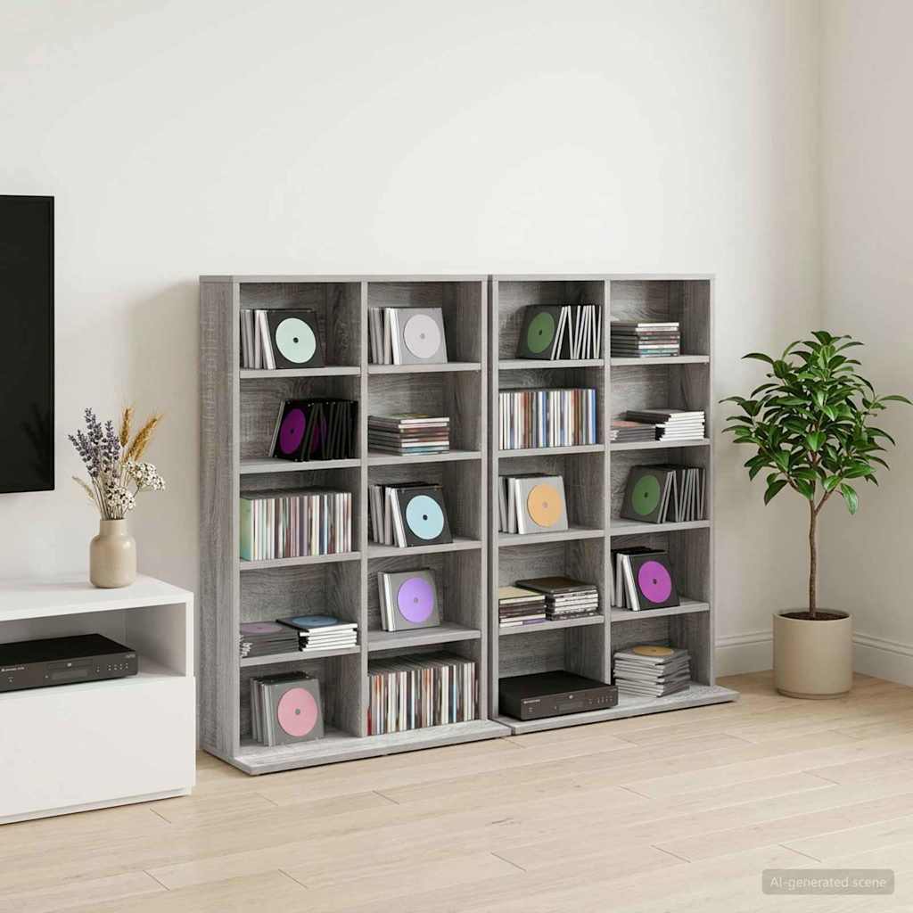 CD ormar 2 kom. Siva Sonoma 65 x 23,5 x 97,5 cm