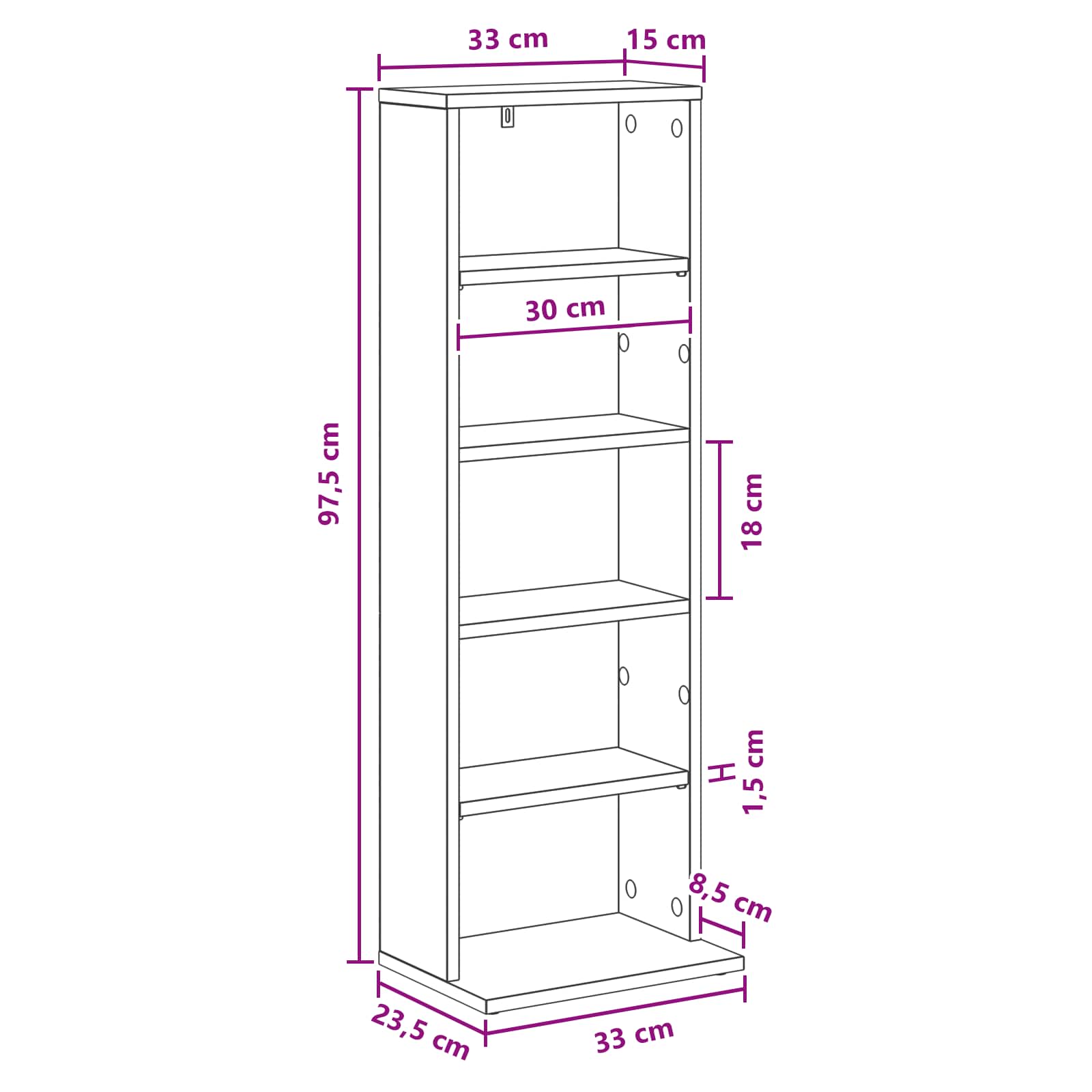CD ormar Hrast sonoma 33 x 23,5 x 97,5 cm Konstruirano drvo
