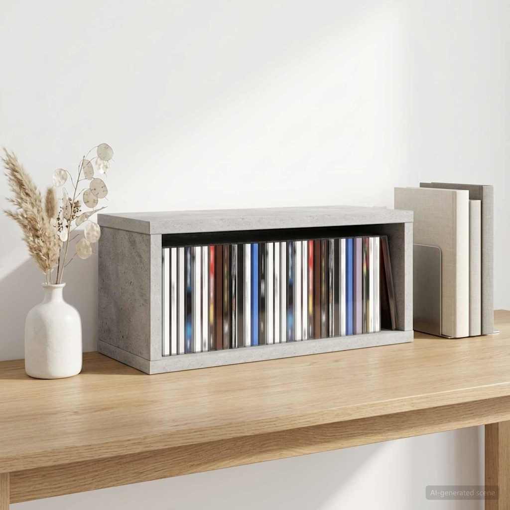 Stalak za CD-ove Betonska siva 40 x 17 x 17 cm