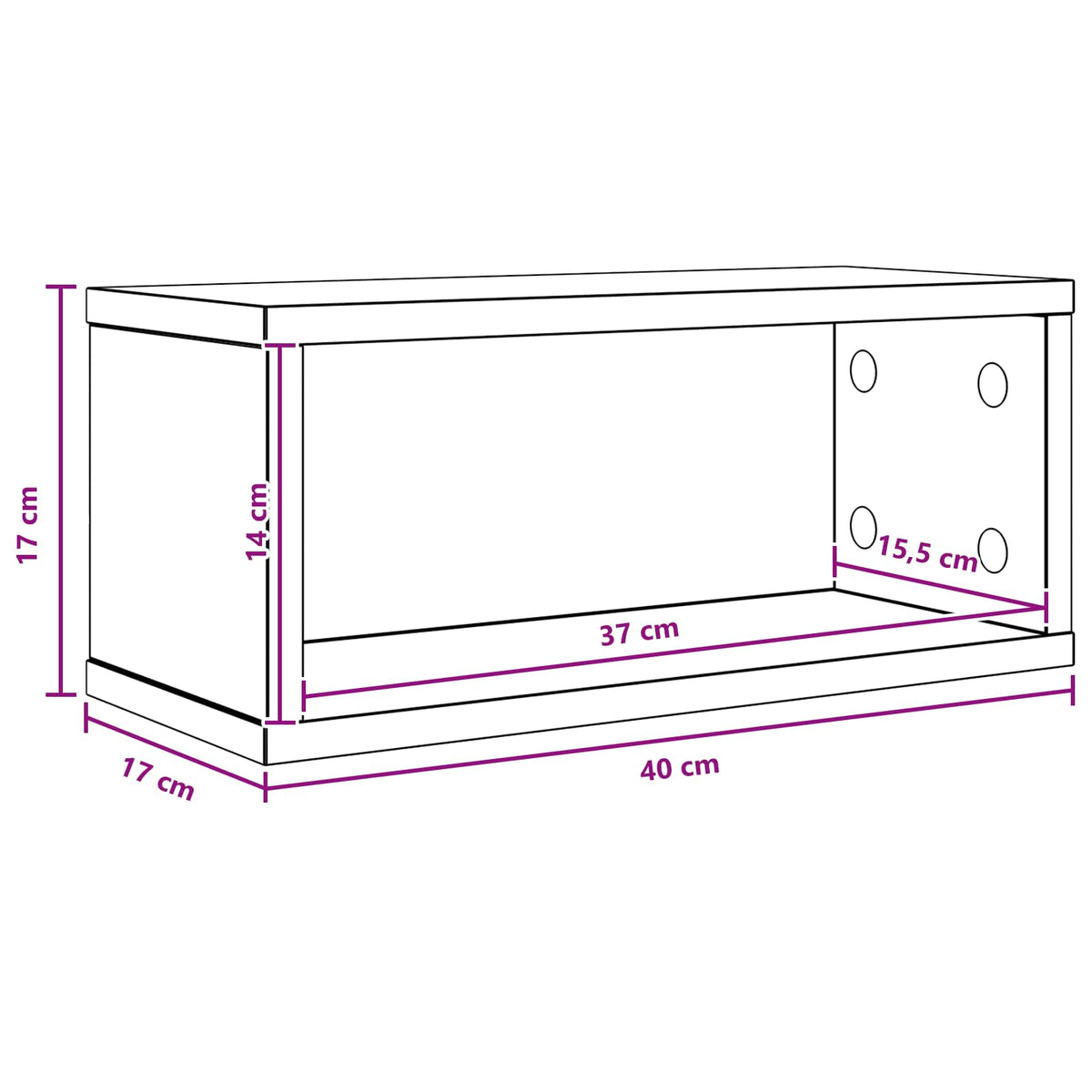 Stalak za CD-ove Betonska siva 40 x 17 x 17 cm