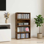 Stalak za CD-ove 4 kom. Dimljeni hrast 40 x 17 x 17 cm