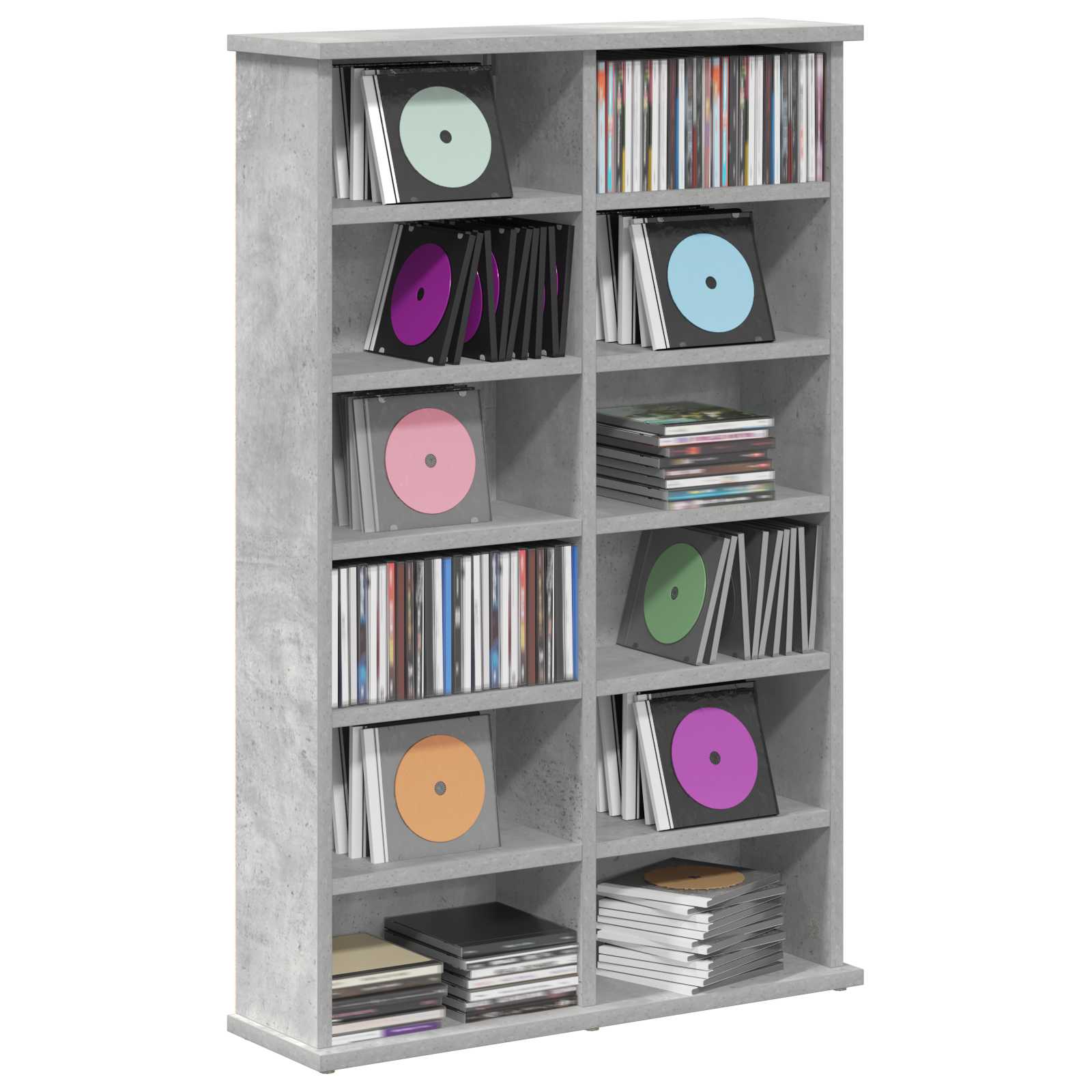 CD ormar Betonska siva 60 x 17 x 92 cm Konstruirano drvo