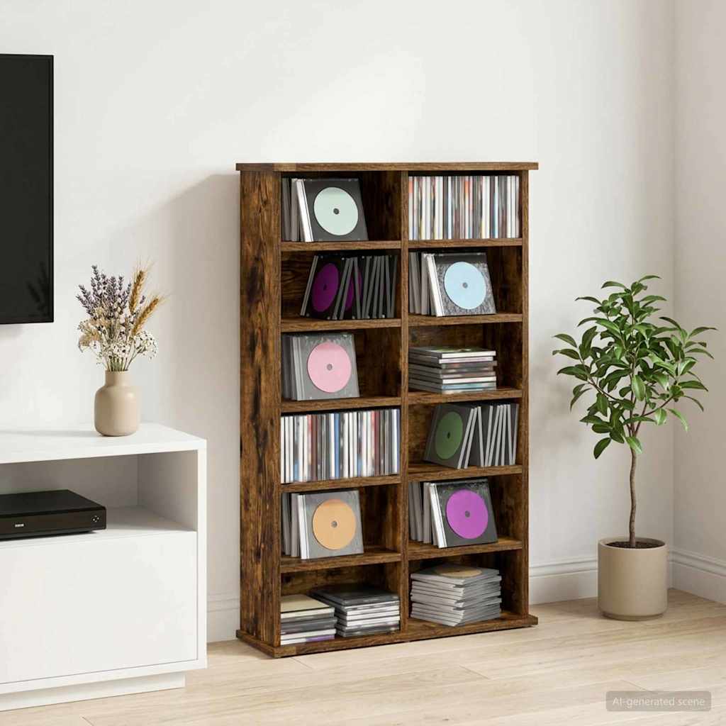 CD ormar Dimljeni hrast 60 x 17 x 92 cm Konstruirano drvo