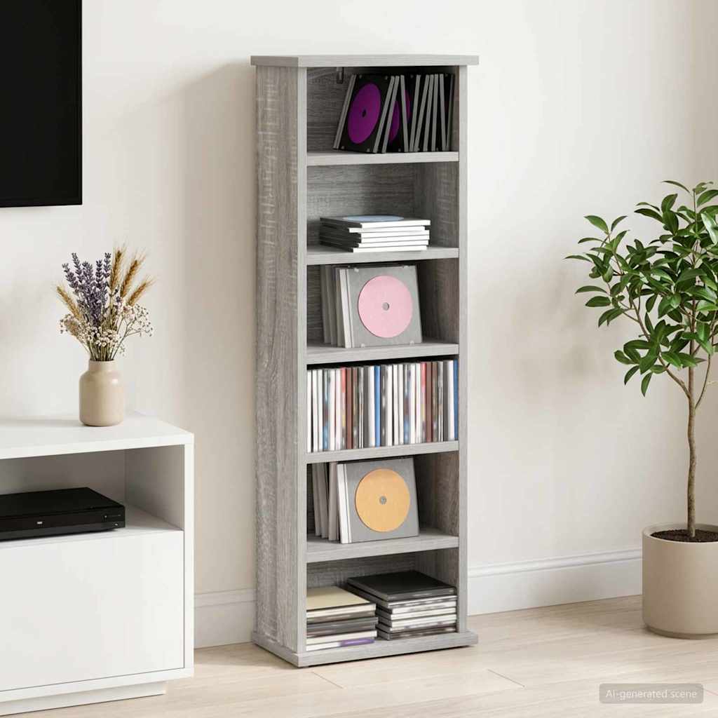 CD ormar Siva Sonoma 60 x 17 x 92 cm Konstruirano drvo