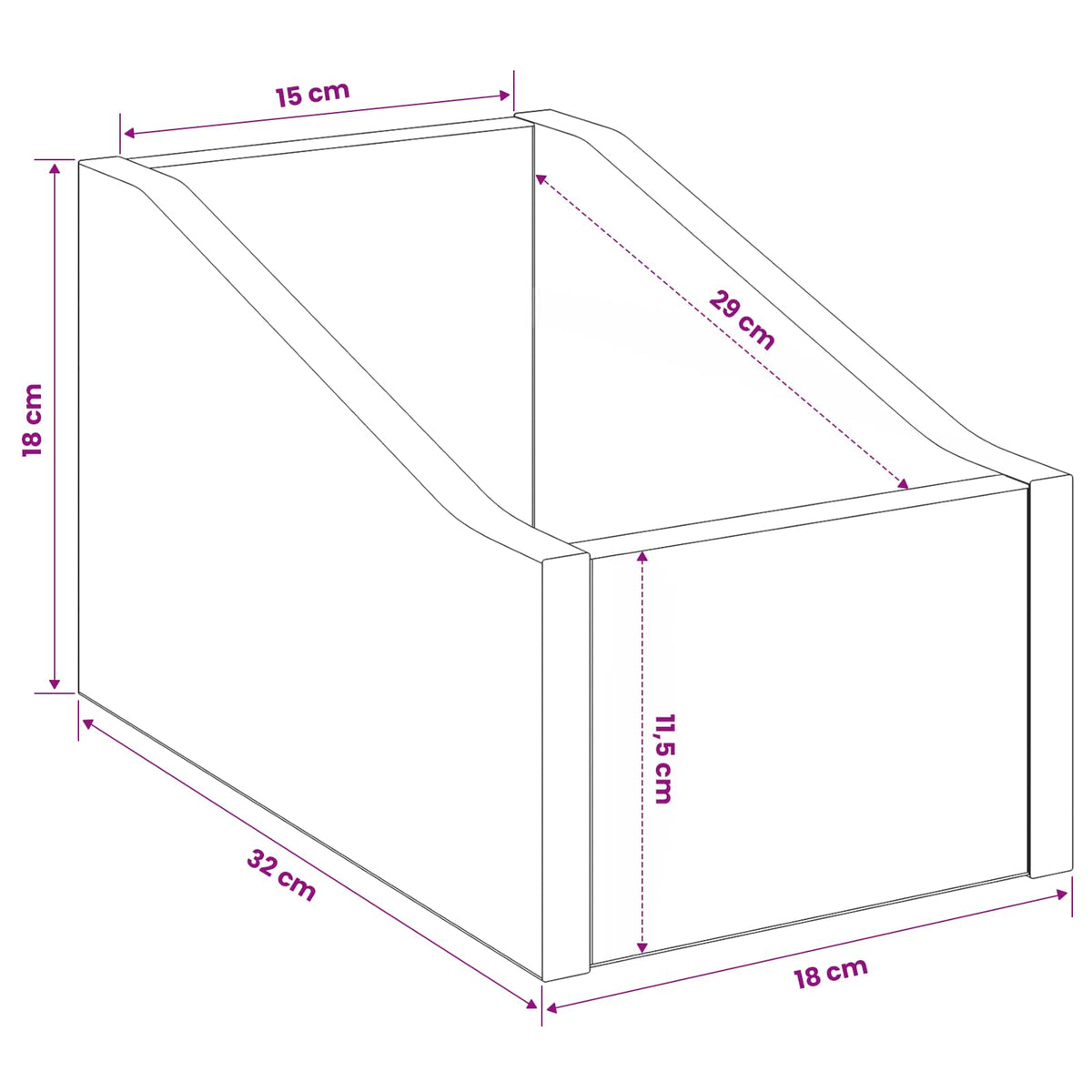 Kutija za LP ploče Staro drvo 18 x 32 x 18 cm Konstruirano drvo