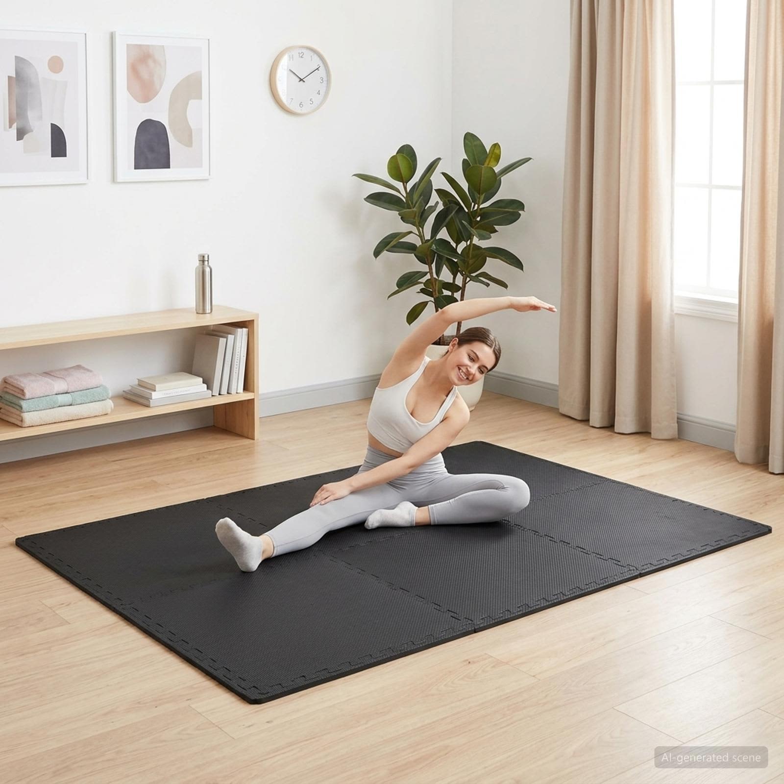 Podne prostirke 24 kom. Crna 8,64 m² EVA pjenasti materijal