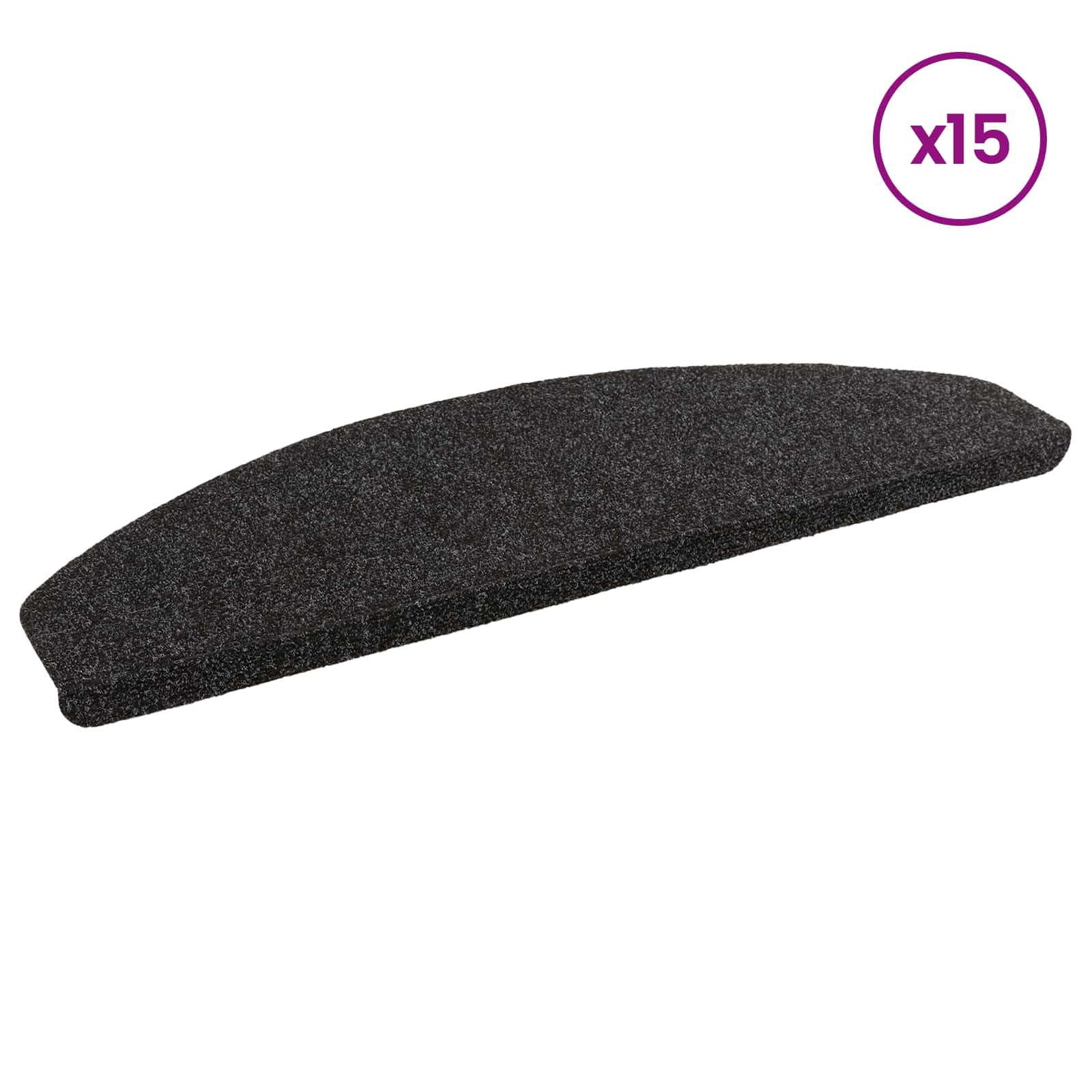 Samoljepljivi stepenasti ulošci 15 pcs Crna 80 x 28 x 3,5 cm